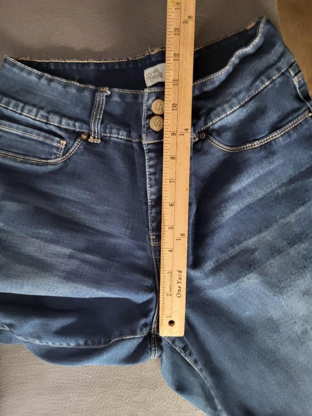 Royalty For Me YMI SZ 14 2 Button Ankle Jeans Rolled Cuff - Picture 6 of 9